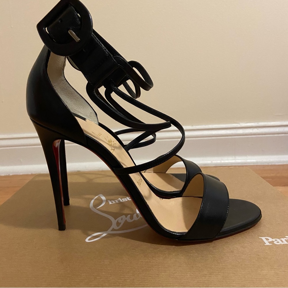 ✨NEW✨ Christian Louboutin | Choco | 100mm | Black | Leather | 39.5
